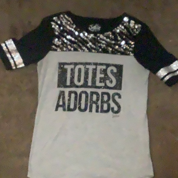 sequin and glitter “totes adorbs” long tee shirt - Picture 1 of 1